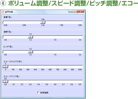 ボリューム・スピード・ピッチ調整